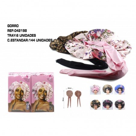 GORRO DE SATEN ESTAMPADOS C/CINTA 144/C