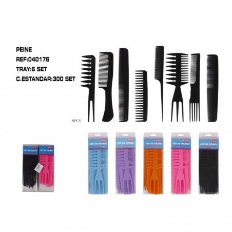 JUEGO 8 PIEZAS DE PEINES 6/U 300/C