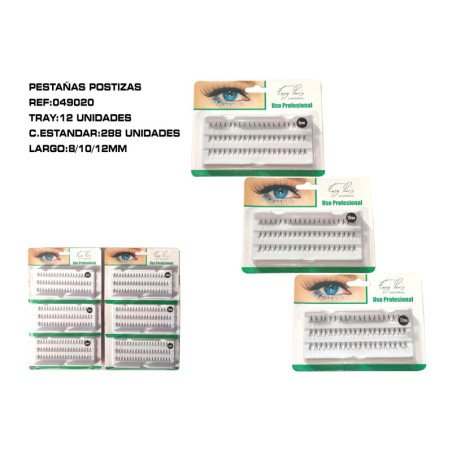 EXTENSION PESTAÑA POSTIZAS 8/10/12MM.12/U