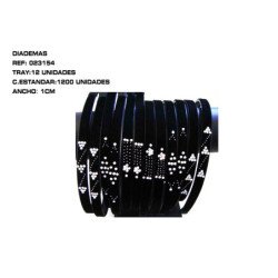 DIADEMAS NGR 1CM 12/U