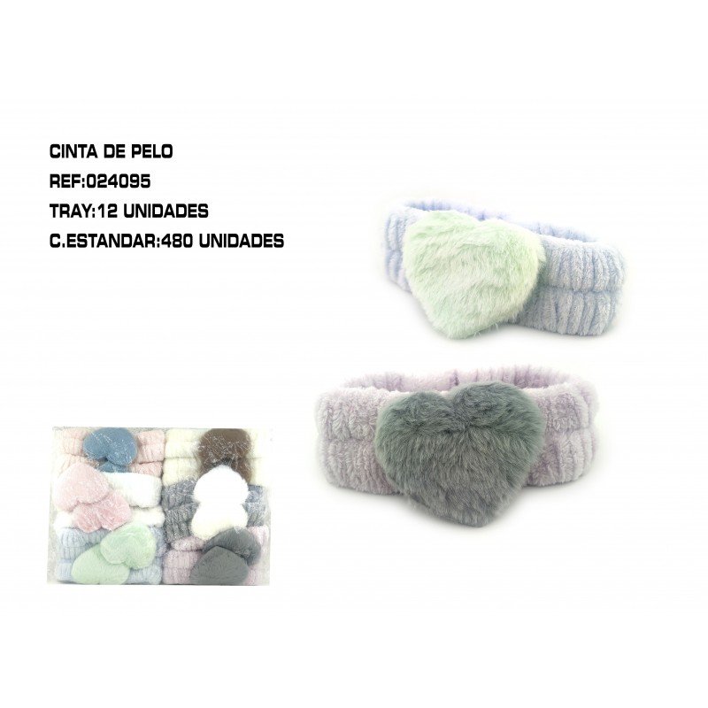 CINTA DE PELO C/CORAZON 12/U 480/C
