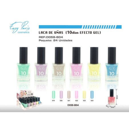 LACA DE UÑAS ALTO BRILLO 10D 24/U 288/C