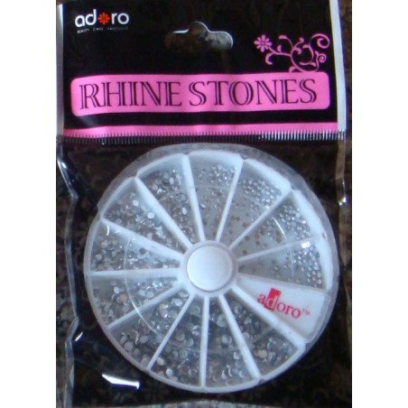 PIEDRA DECORAUÑAS EN RULETA BLANCO 12/U