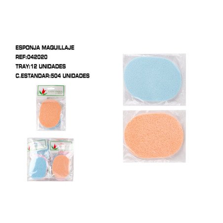 PACK 2U ESPONJA DESMAQUILLAJE OVAL 12/U