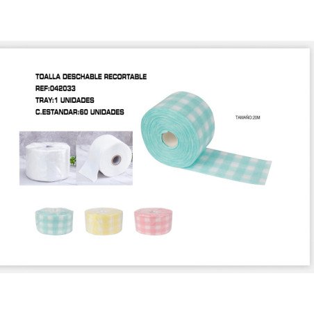 TOALLITAS RECORTABLE 20M BLANC/COLOR 36 O 60/C