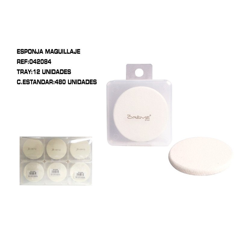 ESPONJA MAQUILLAJE COLOR BLANCA 12/U 480/C