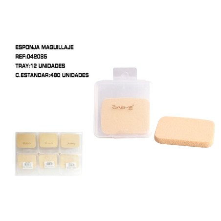 ESPONJA MAQUILLAJE COLOR BLANCA 12/U