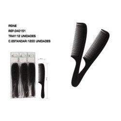 PEINE NEGRO CON MANGO 12/U