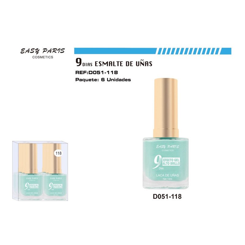 LACA DE UÑAS 9 DIAS BLUE 6/U 144/U
