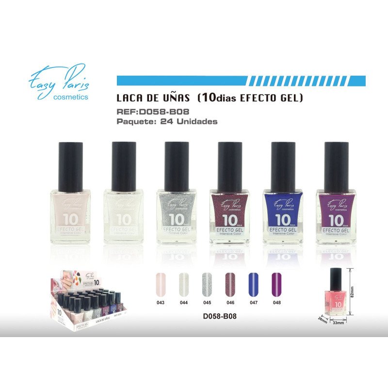 LACA DE UÑAS ALTO BRILLO 10D 24/U 288/C
