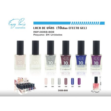 LACA DE UÑAS ALTO BRILLO 10D 24/U 288/C