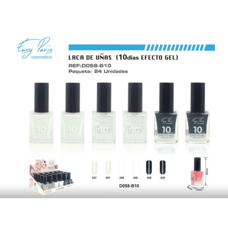 LACA DE UÑAS ALTO BRILLO 10D 24/U 288/C