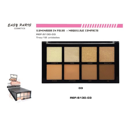 KIT.MAQ.COMPAC+COLORETE+ILUMINADOR 24g 12/C