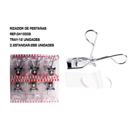 RIZADOR DE PESTAÑA PLATEADO 12/U 288/U