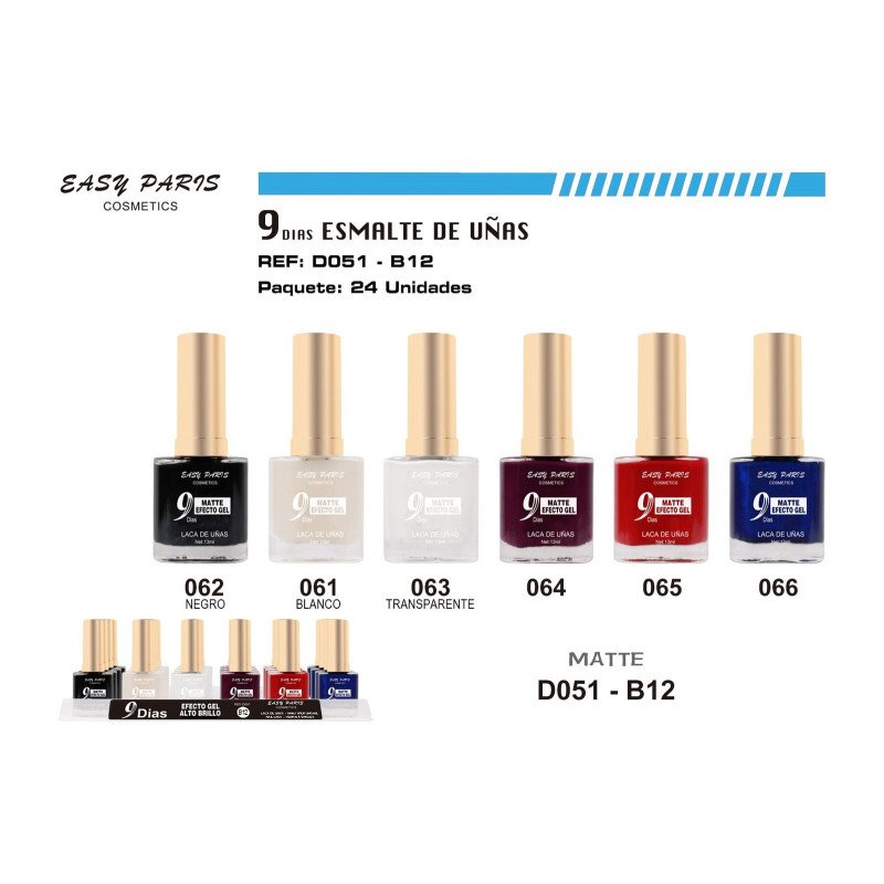 LACA DE UÑAS 9 DIAS MATTE 24/U 288/U