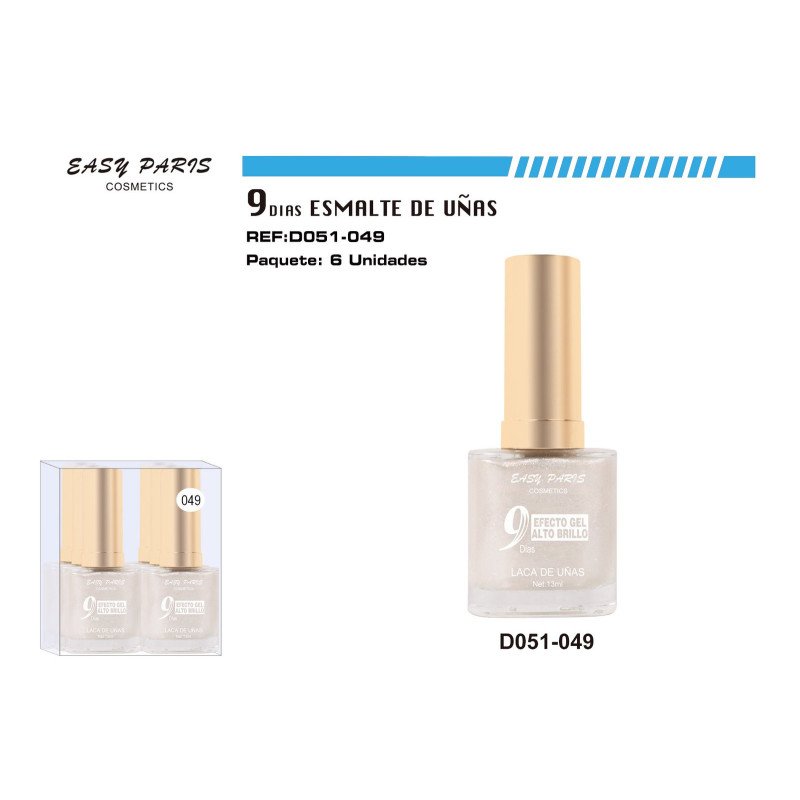LACA DE UÑAS 9 DIAS BLANC PERLA 6/U 144/U