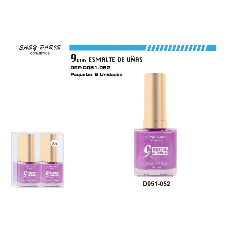 LACA DE UÑAS 9 DIAS VIOLET PERLA 6/U 144/U
