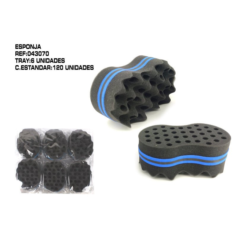 ESPONJA NEGRA PARA CABELLO RIZO 6/U 120/C