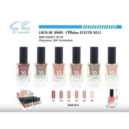 LACA DE UÑAS ALTO BRILLO 10D 24/U 288/C