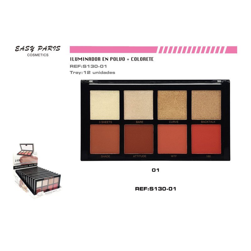 KIT.MAQ.COMPAC+COLORETE+ILUMINADOR 24g 12/C 144/C