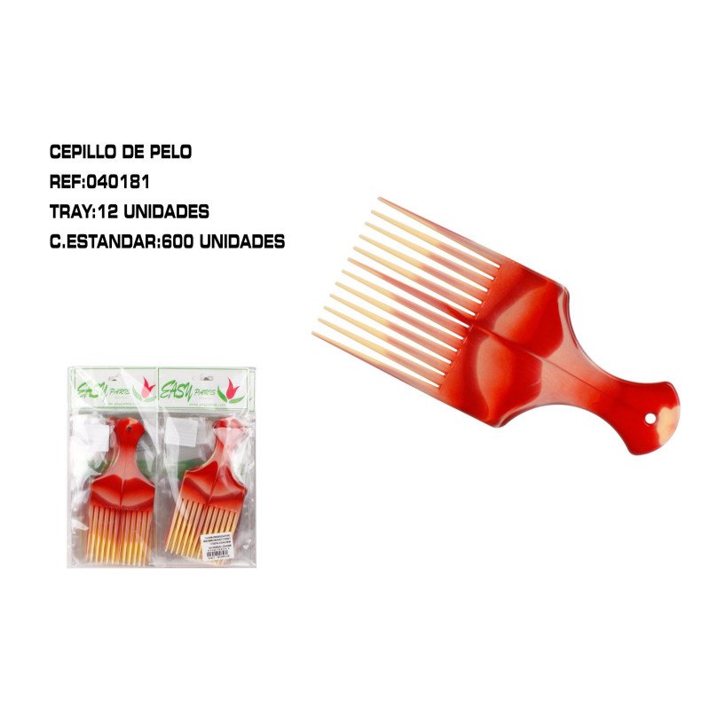 PEINE AHUECADOR DE COLOR COCHA 12/U 600/C