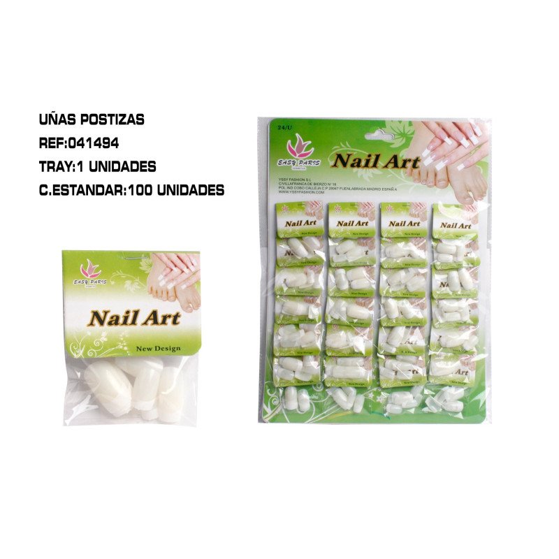 UÑAS POSTIZA FRANCESA NATURAL 24/U