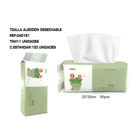 60H TOALLITAS DESECHABLES 20*20CM 100/C