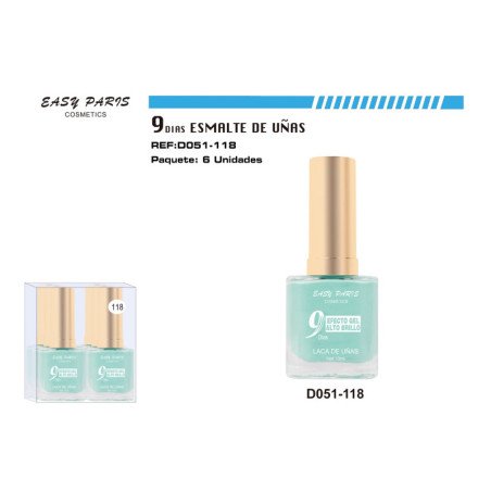 LACA DE UÑAS 9 DIAS BLUE 6/U 144/U