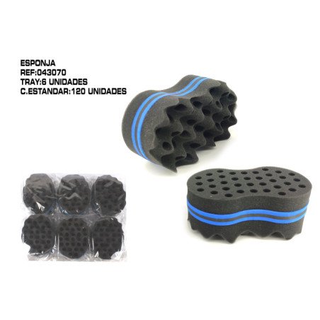 ESPONJA NEGRA PARA CABELLO RIZO 6/U 120/C