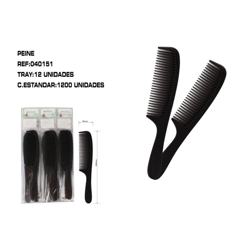 PEINE NEGRO CON MANGO 12/U