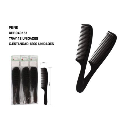 PEINE NEGRO CON MANGO 12/U