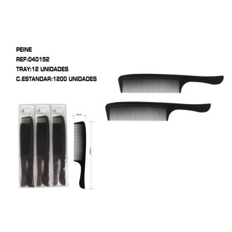 PEINE NEGRO CON MANGO 12/U