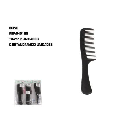 PEINE NEGRO C/MANGO 12/U 600/U