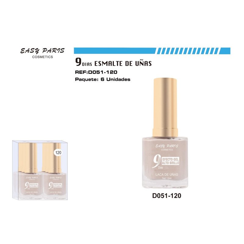 LACA DE UÑAS 9 DIAS GRIS 6/U 144/U