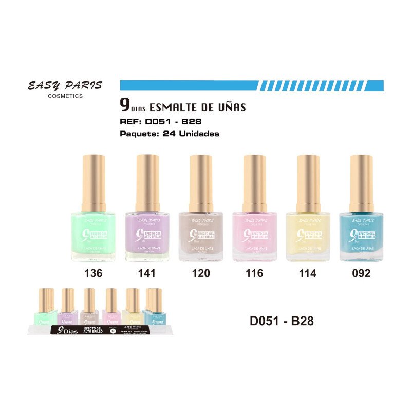 LACA DE UÑAS 9 DIAS 24/U 288/U
