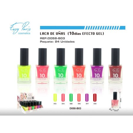 LACA DE UÑAS ALTO BRILLO 10D 24/U 288/C