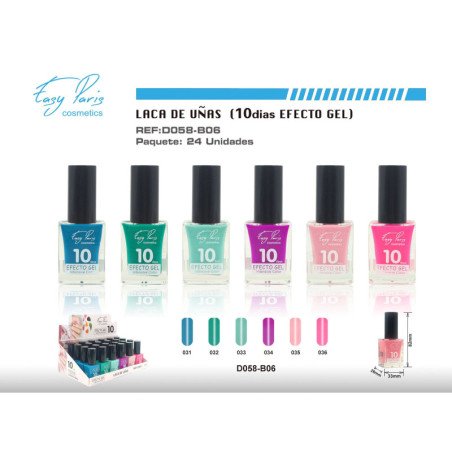 LACA DE UÑAS ALTO BRILLO 10D 24/U 288/C