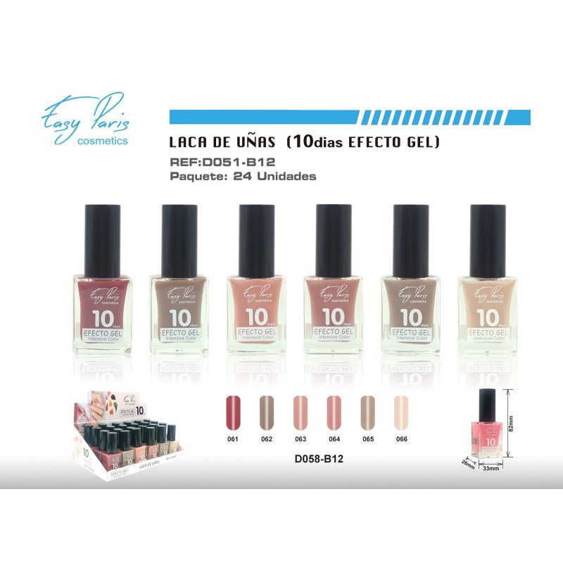 LACA DE UÑAS ALTO BRILLO 10D 24/U 288/C