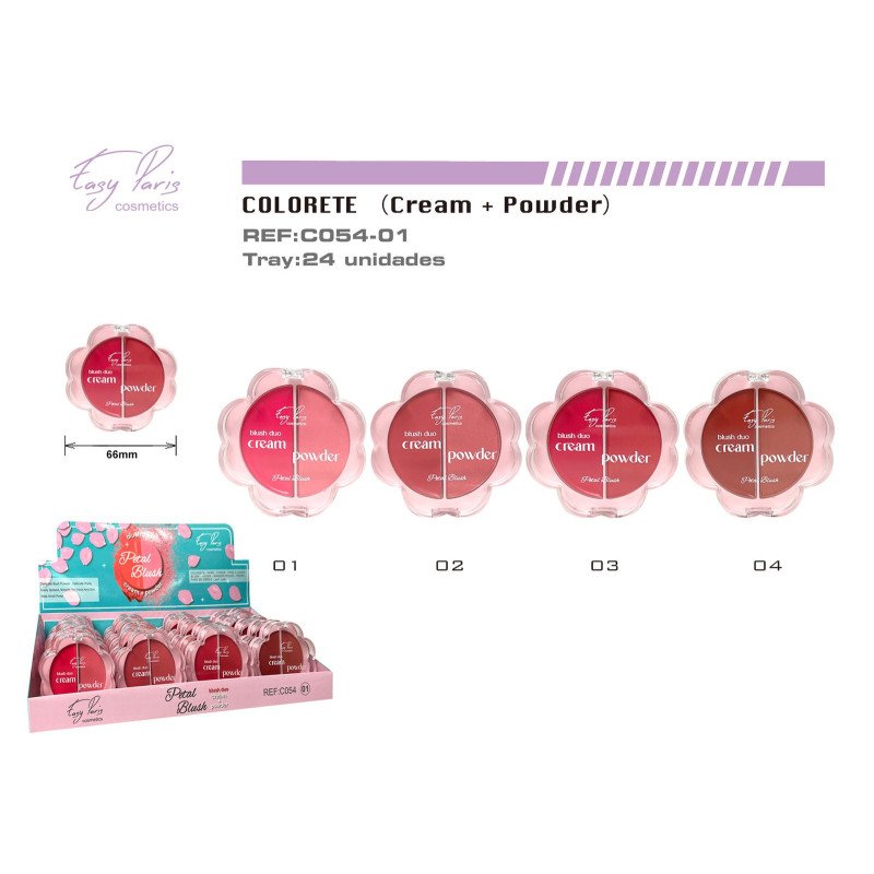 BLUSH CREMA+POLVO 24/U 288/C