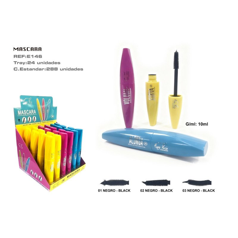 MASCARA DE PESTAÑAS 3 FORMAS NEGRO 288/U