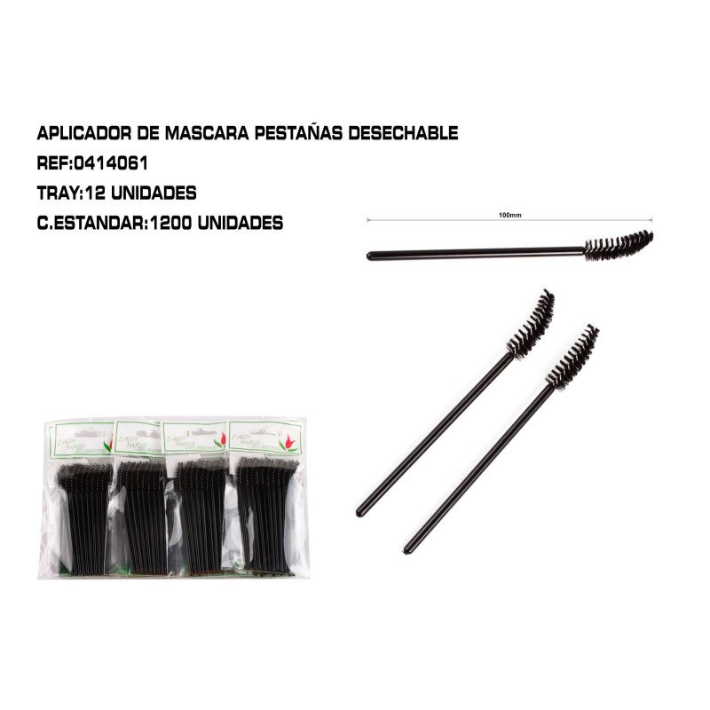 10 APLICADOR MASCARA PESTAÑAS DESECHABLE 12/C