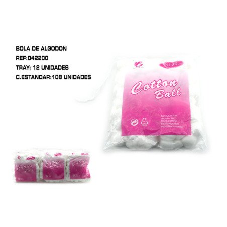 100 BOLAS DE ALGODON 108U