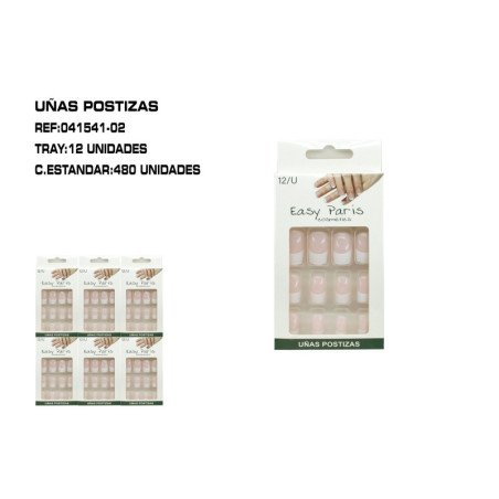 UÑAS POSTIZAS ROSA CLARO 12/P