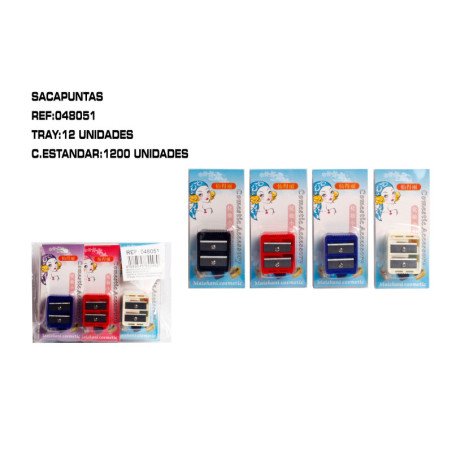SACAPUNTA DOBLE EN BLISTER 12/U