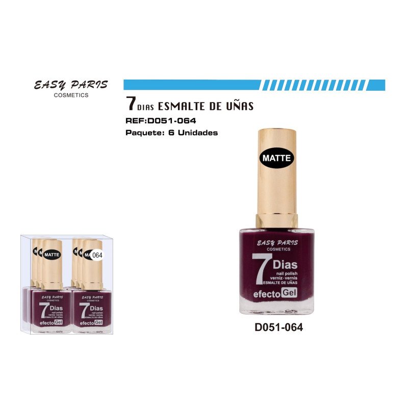 LACA DE UÑAS 9 DIAS MATE 6/U 144/U