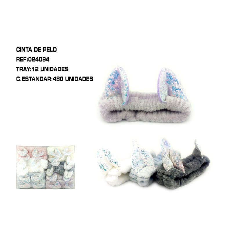 CINTA DE PELO C/OREJITAS 12/U 480/C