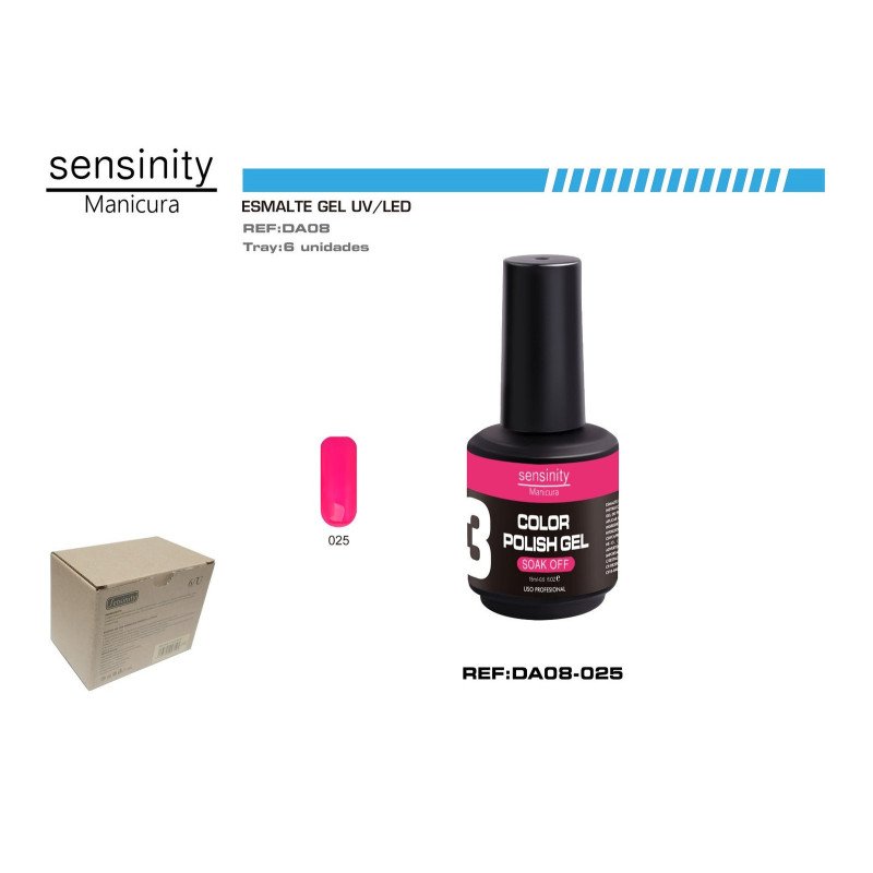 ESMALTE GEL ROSA FUERTE UV/LED USO PROFESIONAL