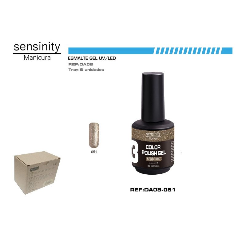 ESMALTE GEL CHAMPAGNE GLITTER UV/LED USO PROFESIONAL