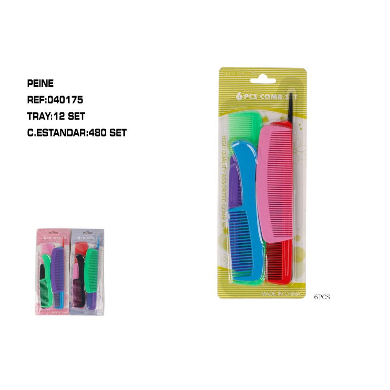 JUEGO 6 PIEZAS DE PEINES 12/U 480/C