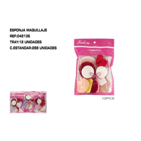 JGO.12 ESPONJAS MAQUILLAR 12/U 288/C
